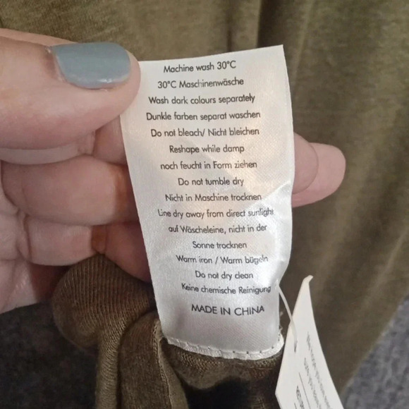 Wrap London Tunic blouse 100% linen olive green women's size 8 - Picture 9 of 10